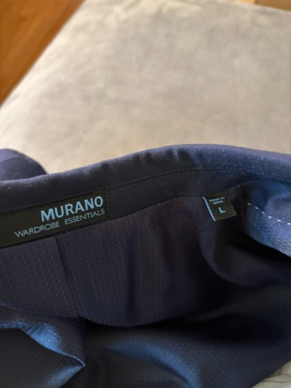 Murano Blazer Jacket Mens Large - Navy Blue Wardrobe Essentials Stretch Slim Fit